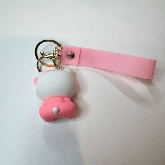 Hello Kitty Pink Apple Keychain Charm with strap - Picture 3 of 3